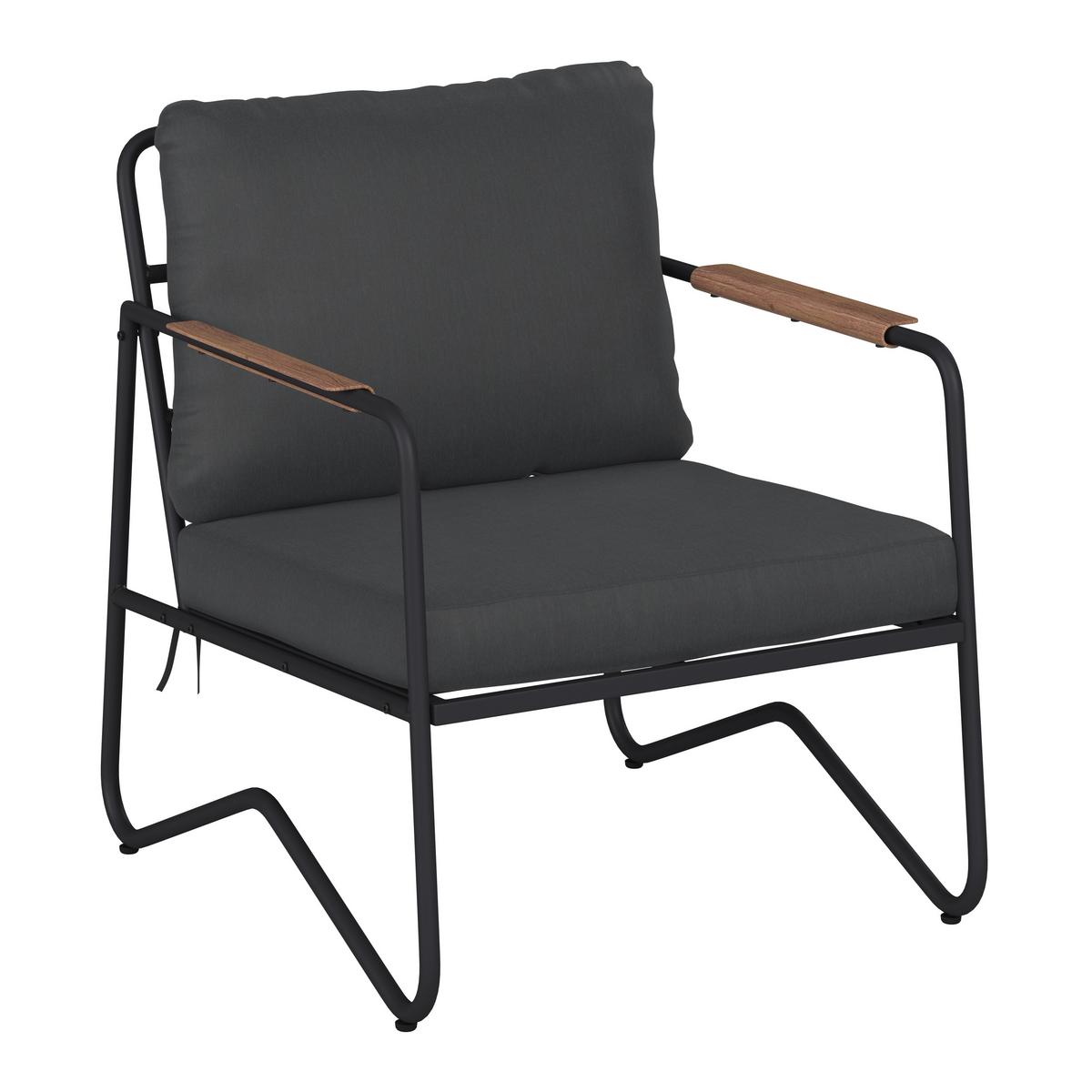 Loungegarnitur Cadiz - Dunkelgrau/Schwarz, MODERN, Glas/Textil - Beldano