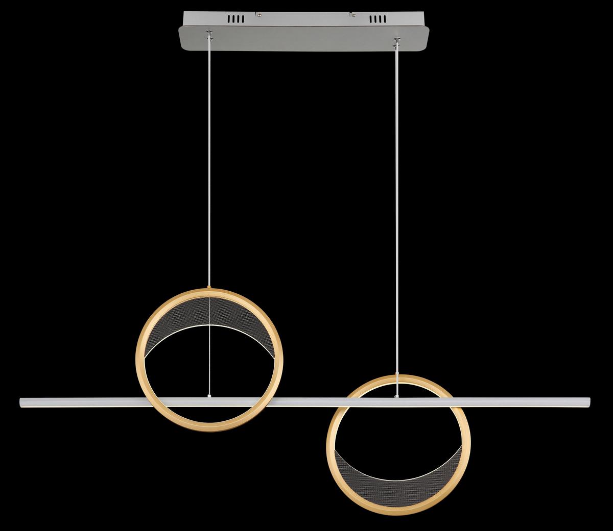 Led Függőlámpa 67333-40h - opál/aranyszínű, Design, műanyag/fém (120,4/10,5/120cm) - Globo