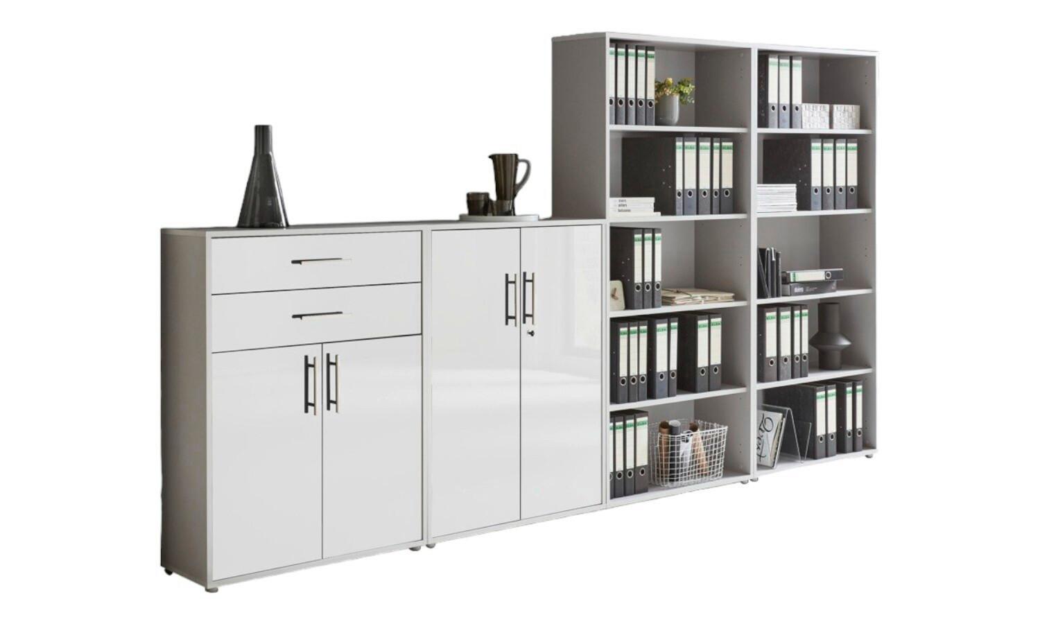 Aktenschrank Office Edition Grau/Weiß Hg, B: 337,6 cm