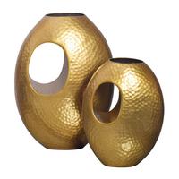 Váza GOLDEN DUO - zlatá, Design, kov (29cm) - Livetastic