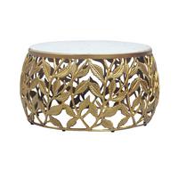 COUCHTISCH Goldfarben/Weiß L: 60cm - Goldfarben/Weiß, Design, Stein/Metall (60/60/33cm) - MID.YOU