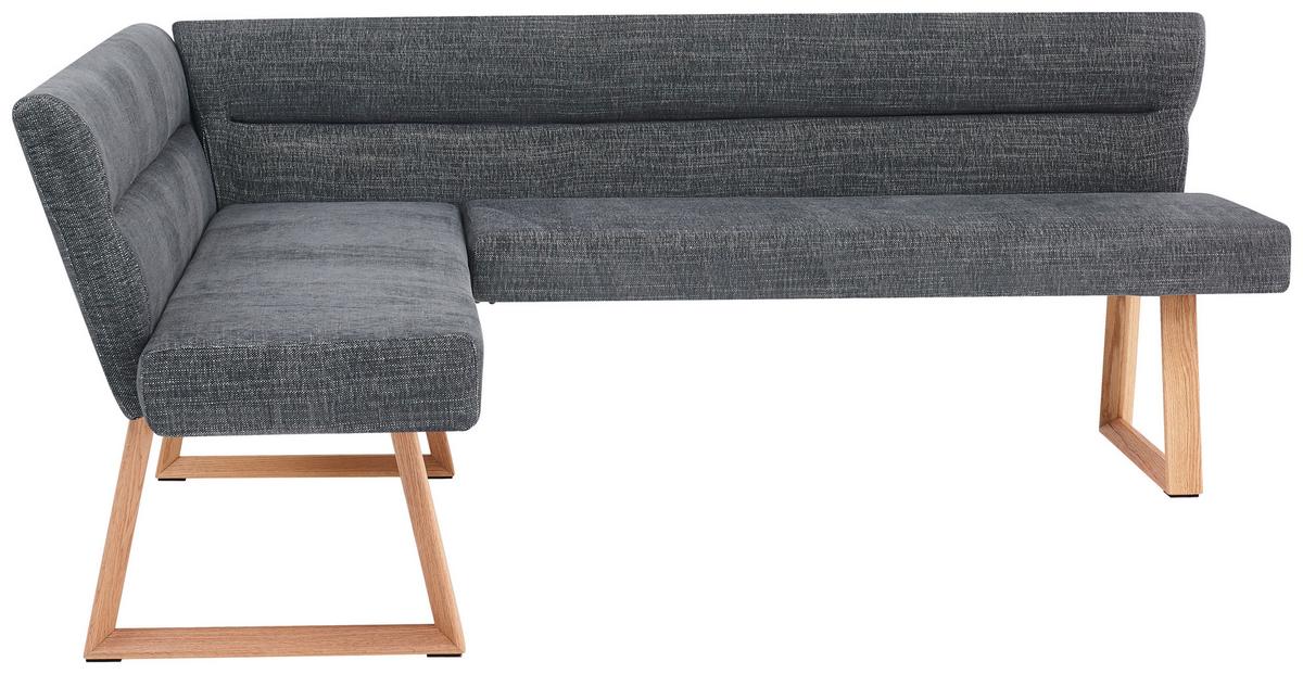 Eckbank Linnea Eichefarben/D-Grau B:162-204cm - Dunkelgrau/Eichefarben, MODERN, Holz/Textil (162-204/82/61cm) - Livetastic