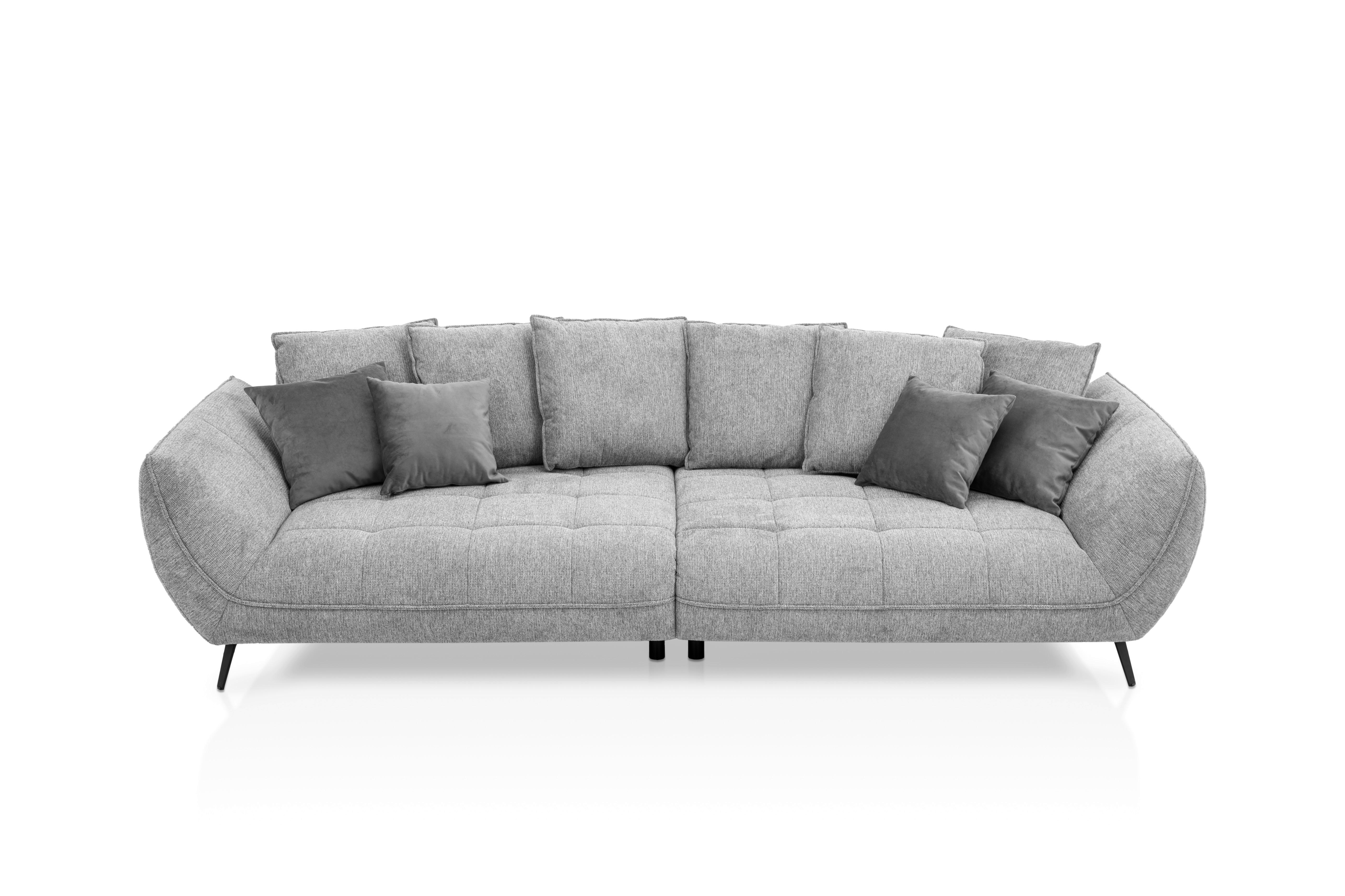 Bigsofa Triton Hellgrau B: 311 cm - Hellgrau/Schwarz, Design, Textil (311/95/130cm) - Livetastic