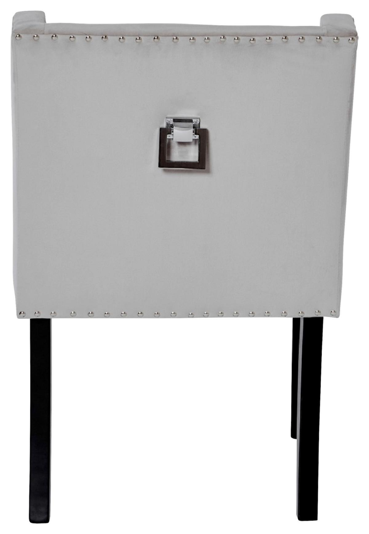 Armlehnstuhl Savik Kent Silber/Schwarz Gepolstert - Silberfarben/Schwarz, MODERN, Holz/Textil (58/62,5/88cm) - Livetastic