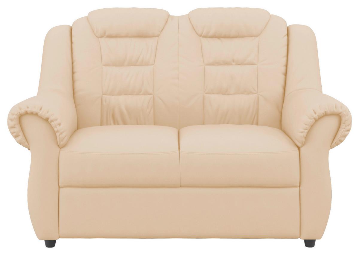 2-sitzer-sofa Boston Beige Lederlook - Beige/Schwarz, KONVENTIONELL, Textil (145/102/101cm) - Livetastic