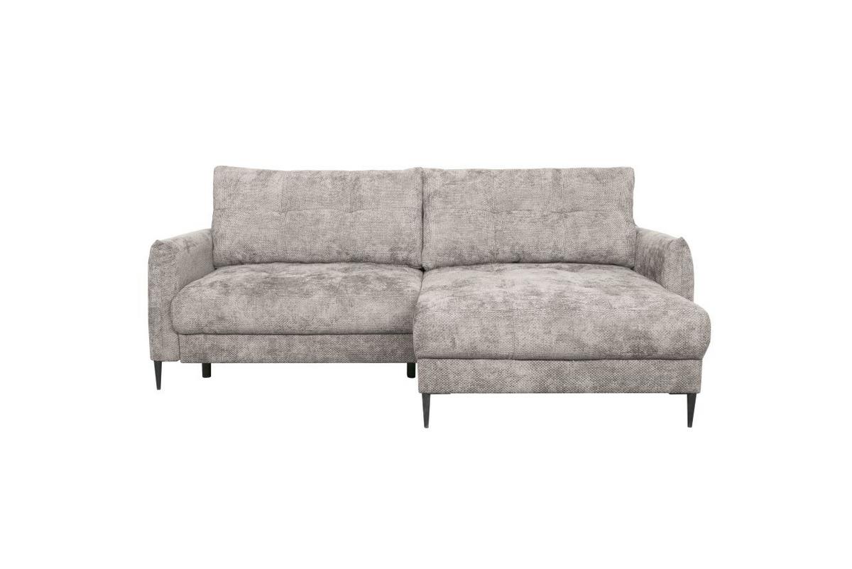 Rohová sedačka POLIS, obojstranná, sivohnedá - čierna/taupe, Modern, kov/textil (221/142cm) - Based