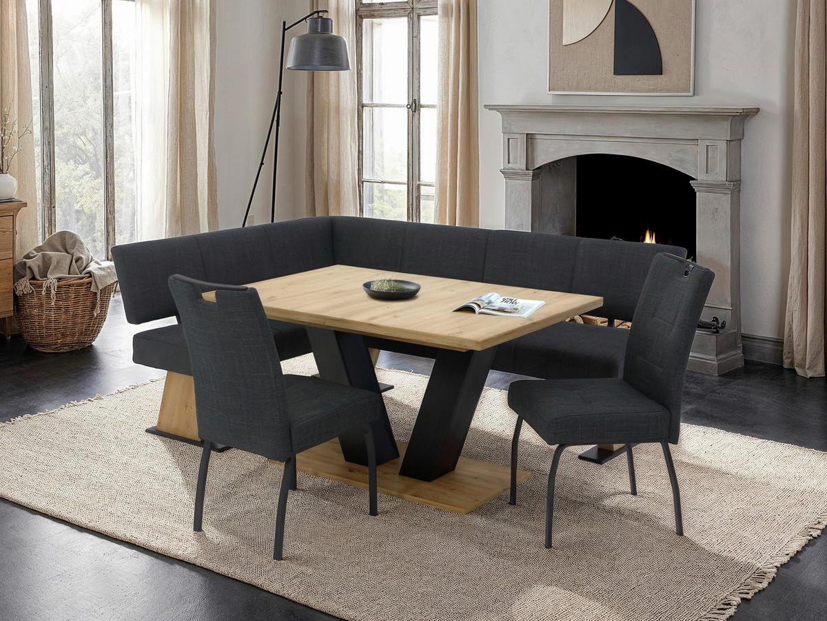 Eckbank Lyon Reb - Anthrazit/Eiche Artisan, MODERN, Holzwerkstoff/Textil (210/87cm) - MID.YOU