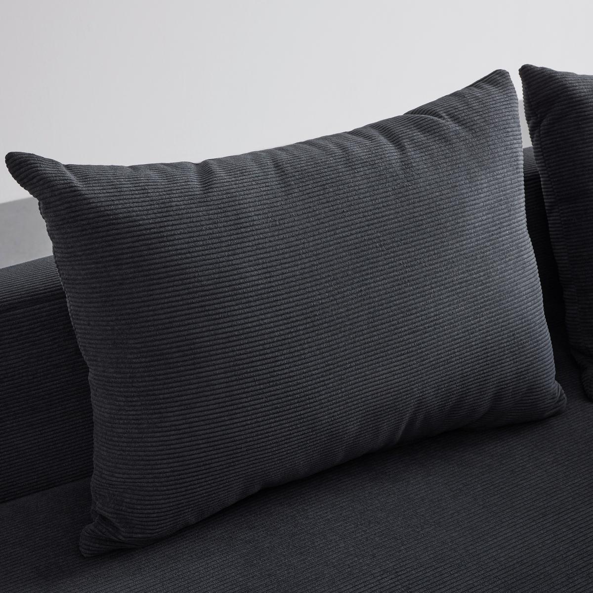 Pohovka ELEA černá - černá/tmavě šedá, Moderní, dřevo/textil (90/100/210cm)