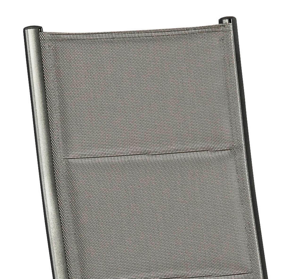 Gartensessel Stapelbar Trivero Metall/Textil - Graphitfarben/Braun, KONVENTIONELL, Textil/Metall (60/108/74cm) - Gardenson