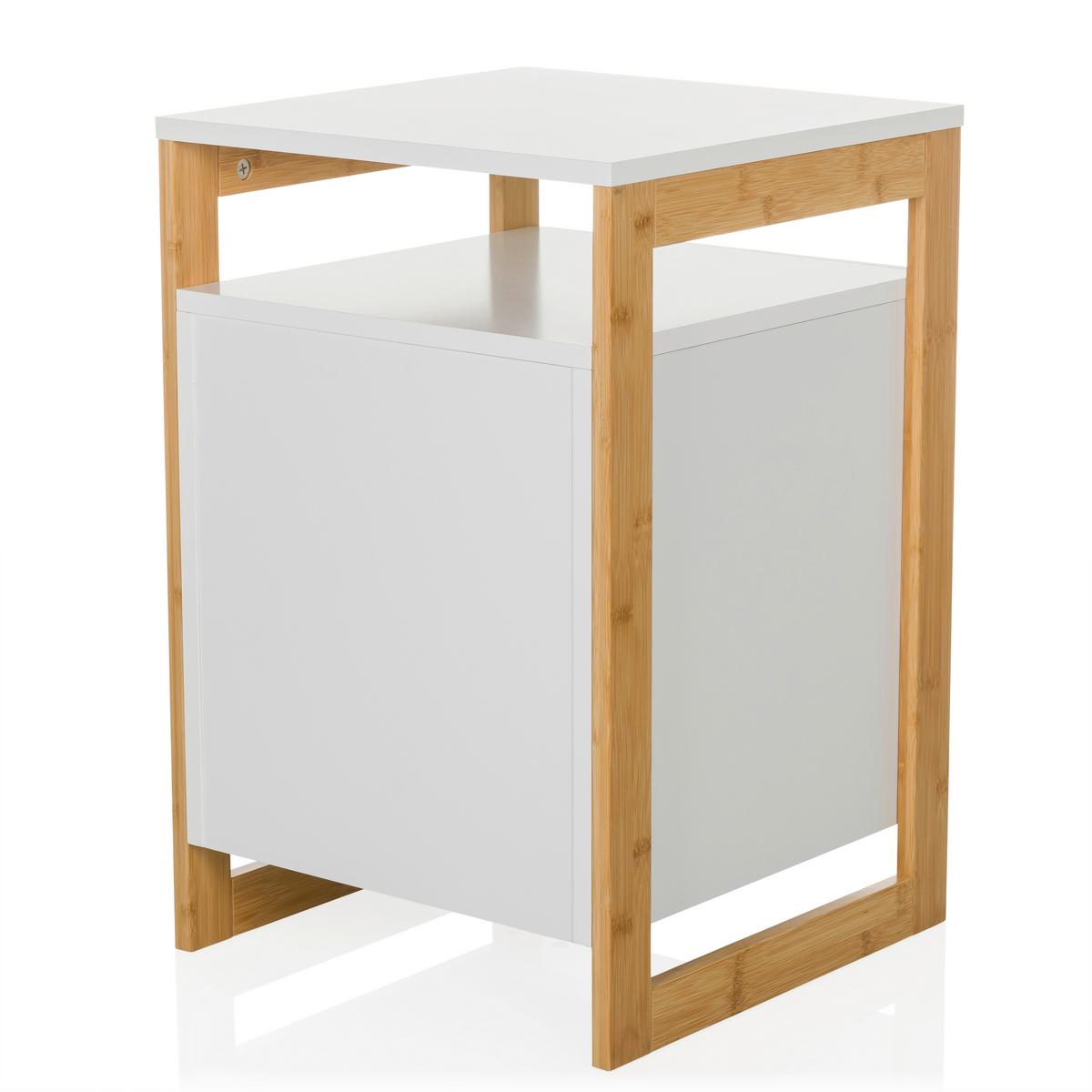 Beistelltisch Tarolo Weiß L: 40cm - Hellbraun/Weiß, MODERN, Holzwerkstoff (40/60/40cm) - MID.YOU