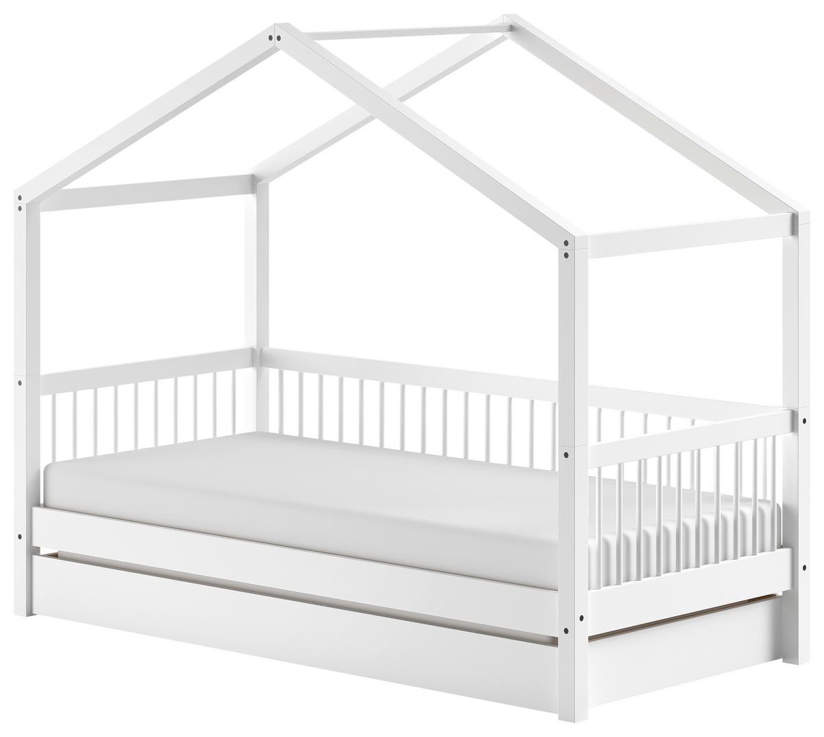 Hausbett Forrest - Weiß/Naturfarben, MODERN, Holz (90/200cm) - MID.YOU