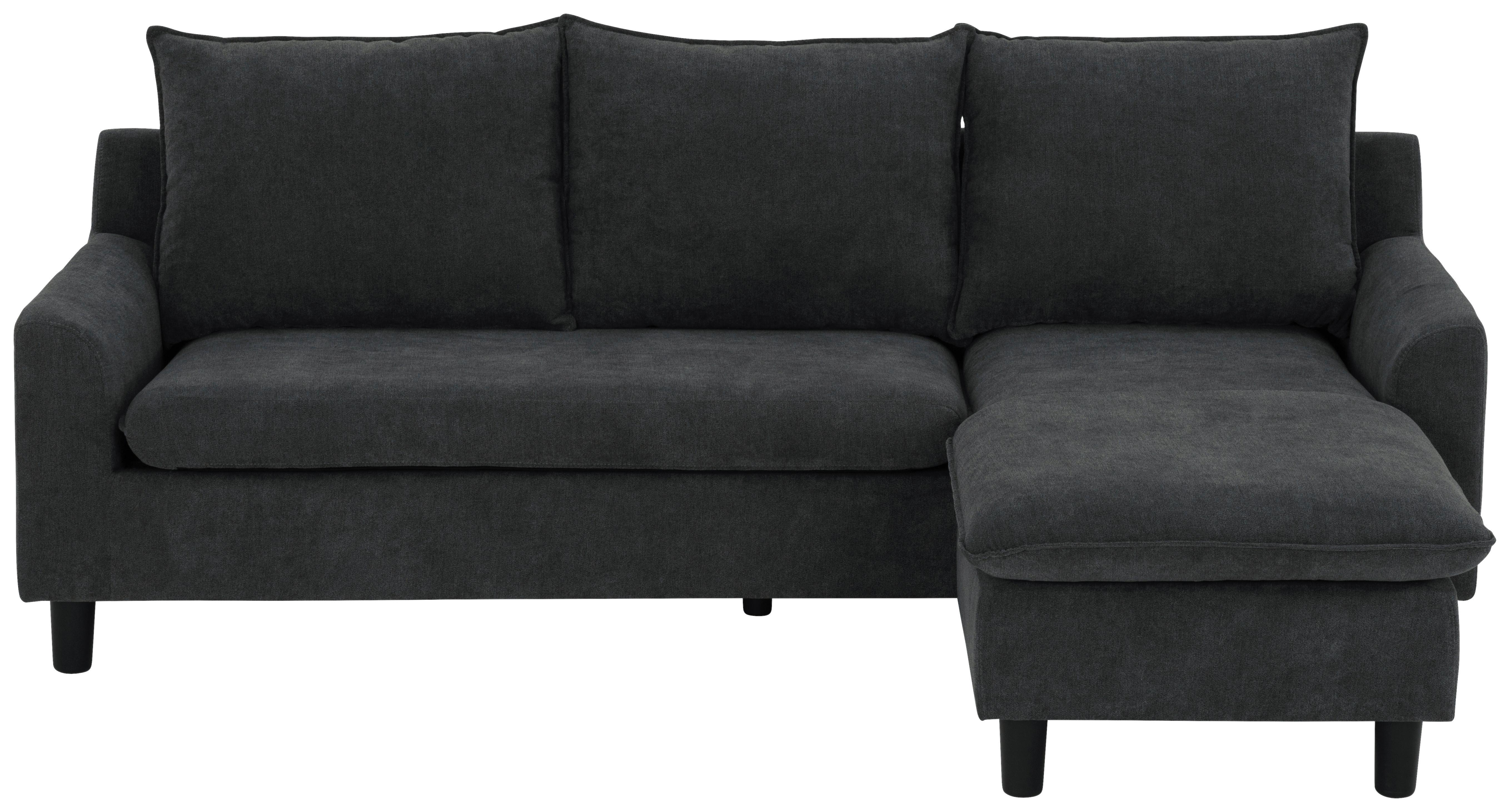 Ecksofa Milly - Dunkelgrau/Schwarz, MODERN, Textil (207/138cm) - P & B