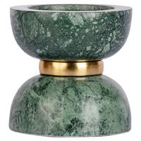 Kerzenhalter Sorin Grün/goldfarben 12,75x14 Cm - Goldfarben/Grün, Trend, Stein/Metall (12.75/14/14cm) - Kayoom