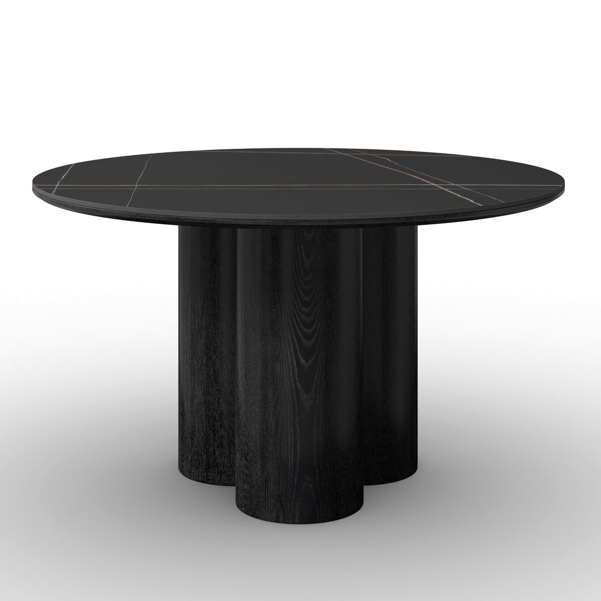 Jedálenský stôl Kiano, P: 130 cm - čierna, Modern, drevo/kompozitné drevo (130/75cm) - Bessagi Home