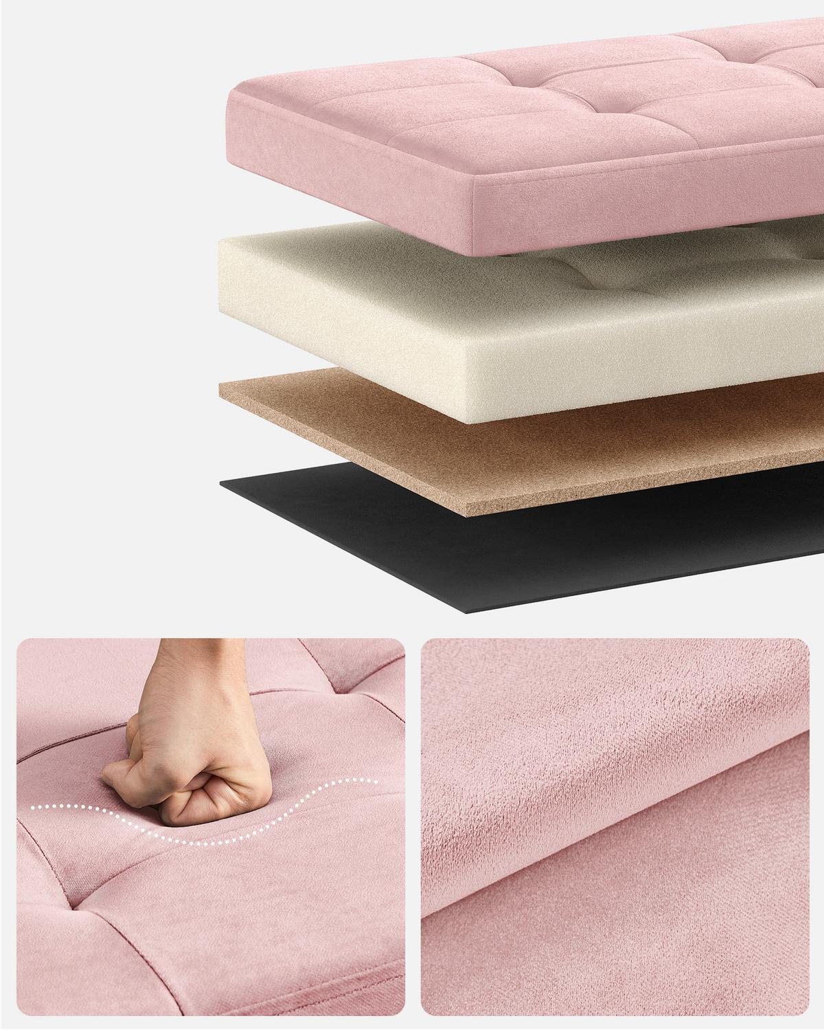 SITZBOX Rosa B: 110cm - Rosa, Basics, Holzwerkstoff/Textil (110/38/38cm)