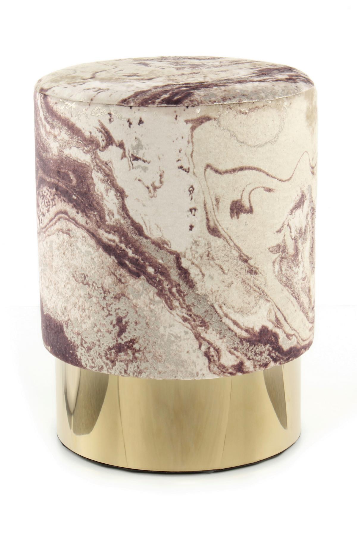 Hocker Gipsy, Bronzefarben B: 35 Cm - Goldfarben/Bronzefarben, Design, Textil (35/46/35cm) - Kayoom