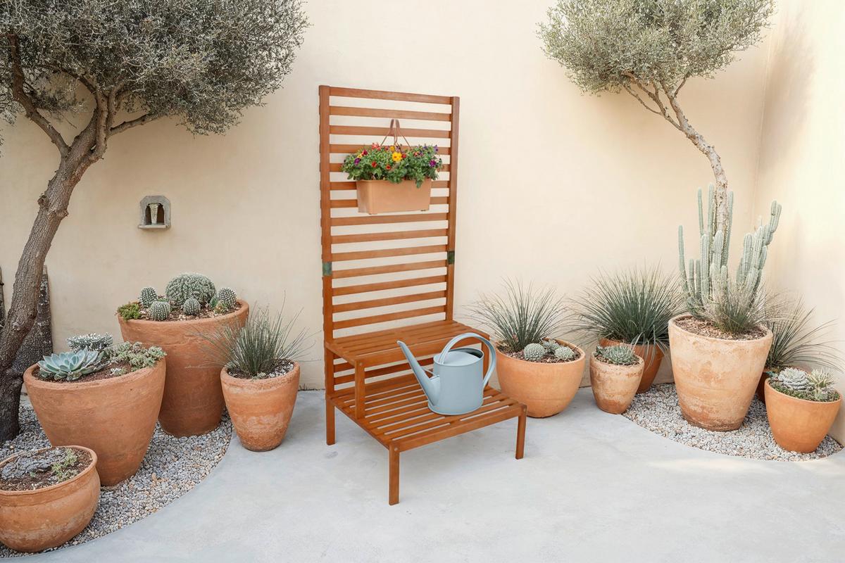 Sichtschutztreppe Concord Eukalyptus - Eukalyptusholzfarben, Basics, Holz (76/180/66cm) - Gardenson