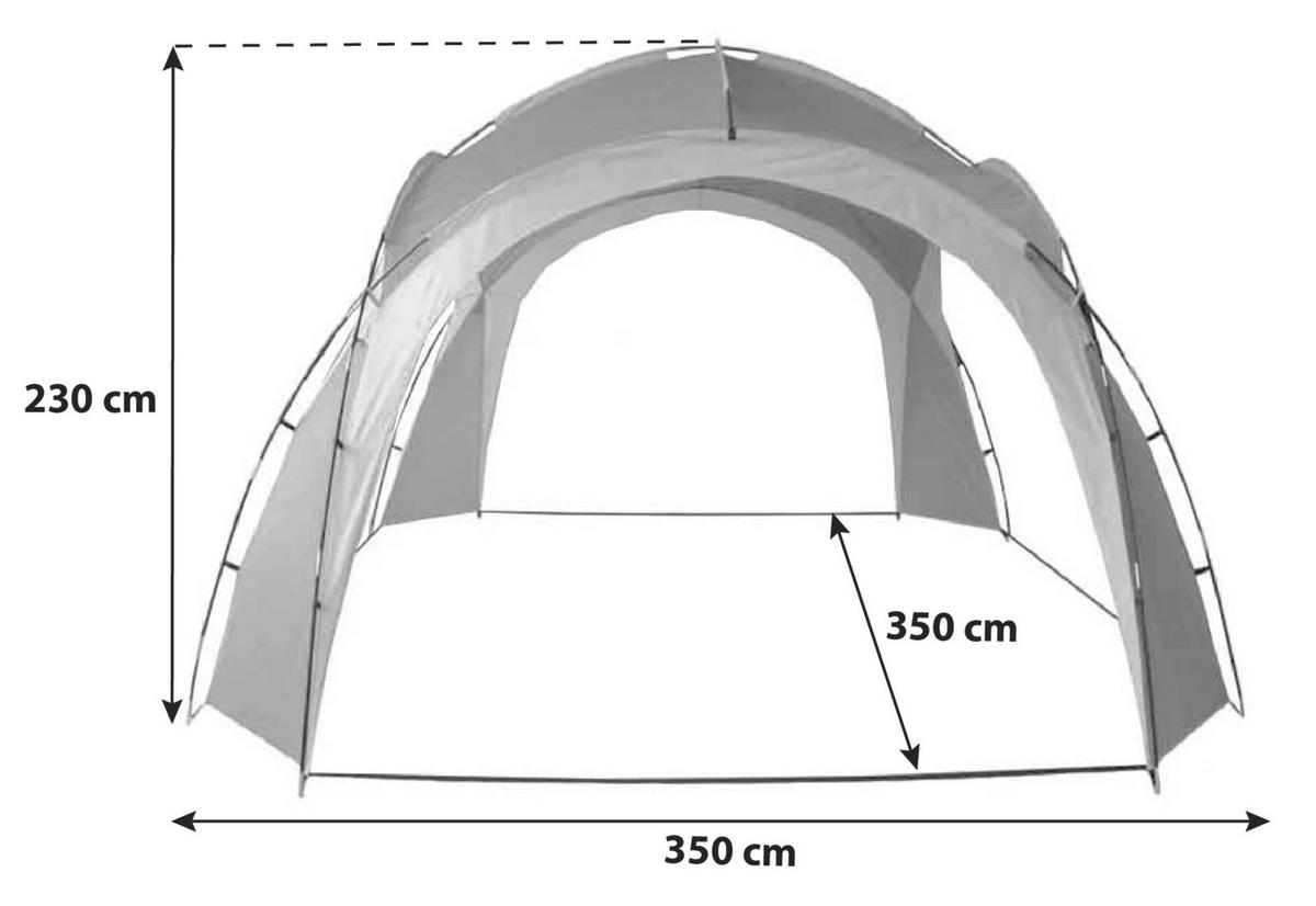Pavillon Ticino Bht: 350x230x 350cm Faltbar - MODERN, Kunststoff/Textil (350/230/350cm) - Gardenson