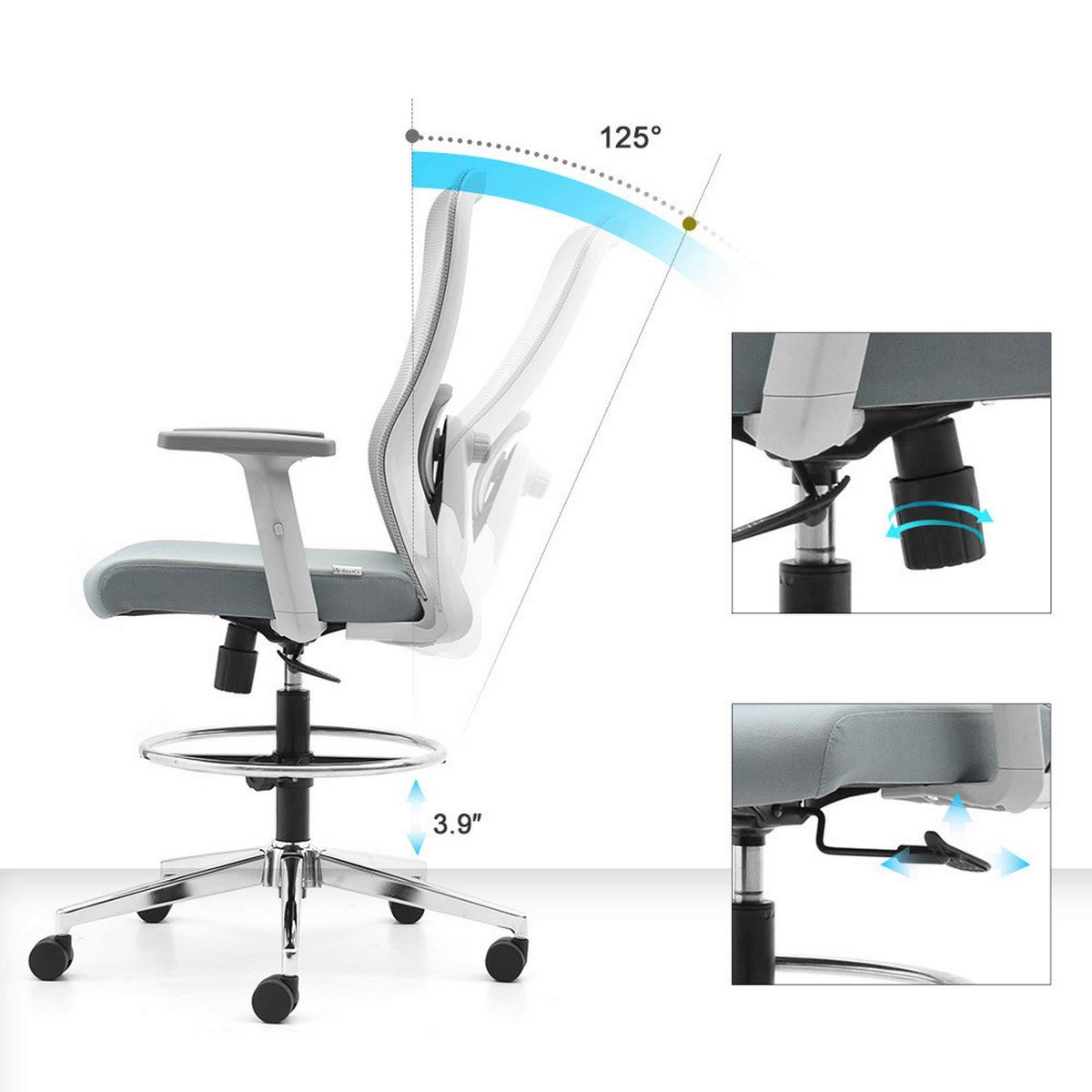 DREHSTUHL Top Work Grau B: 68cm - Grau, MODERN, Kunststoff/Textil (68/136/60cm) - MID.YOU