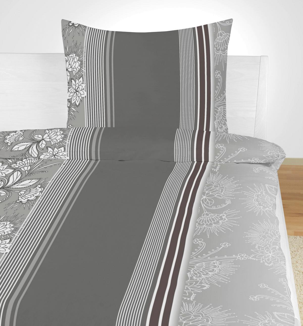Bettwäsche 140x200 cm Natalia Bunt in verschiedenen Designs - Blau/Beige, KONVENTIONELL, Textil - Ondega