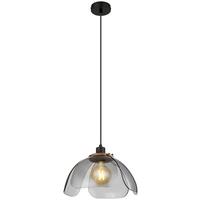 Hängeleuchte H: 120 Cm 1- Flammig Retro Look - Schwarz, Basics, Glas/Metall (34/120cm) - Globo