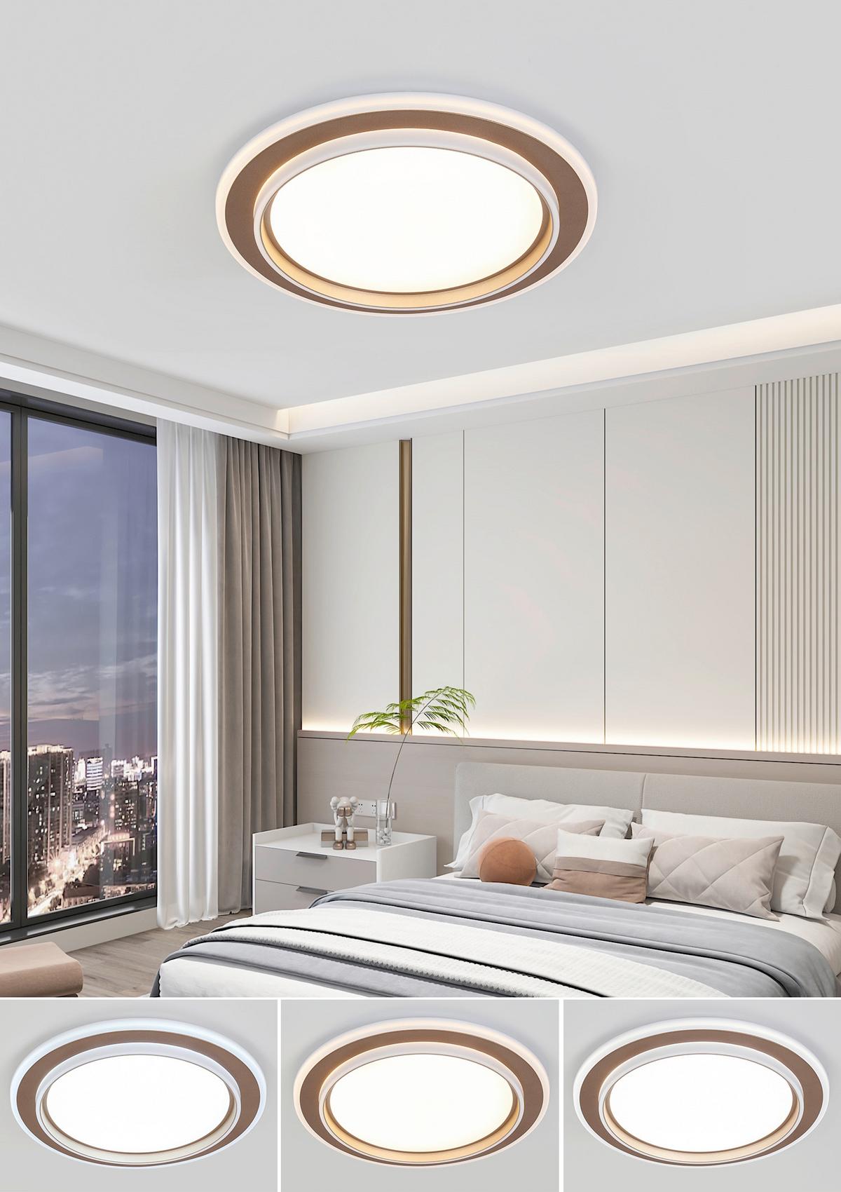 STROPNÉ LED SVIETIDLO PROL - biela/šampanská, Modern, kov/plast (46/5cm) - Mömax