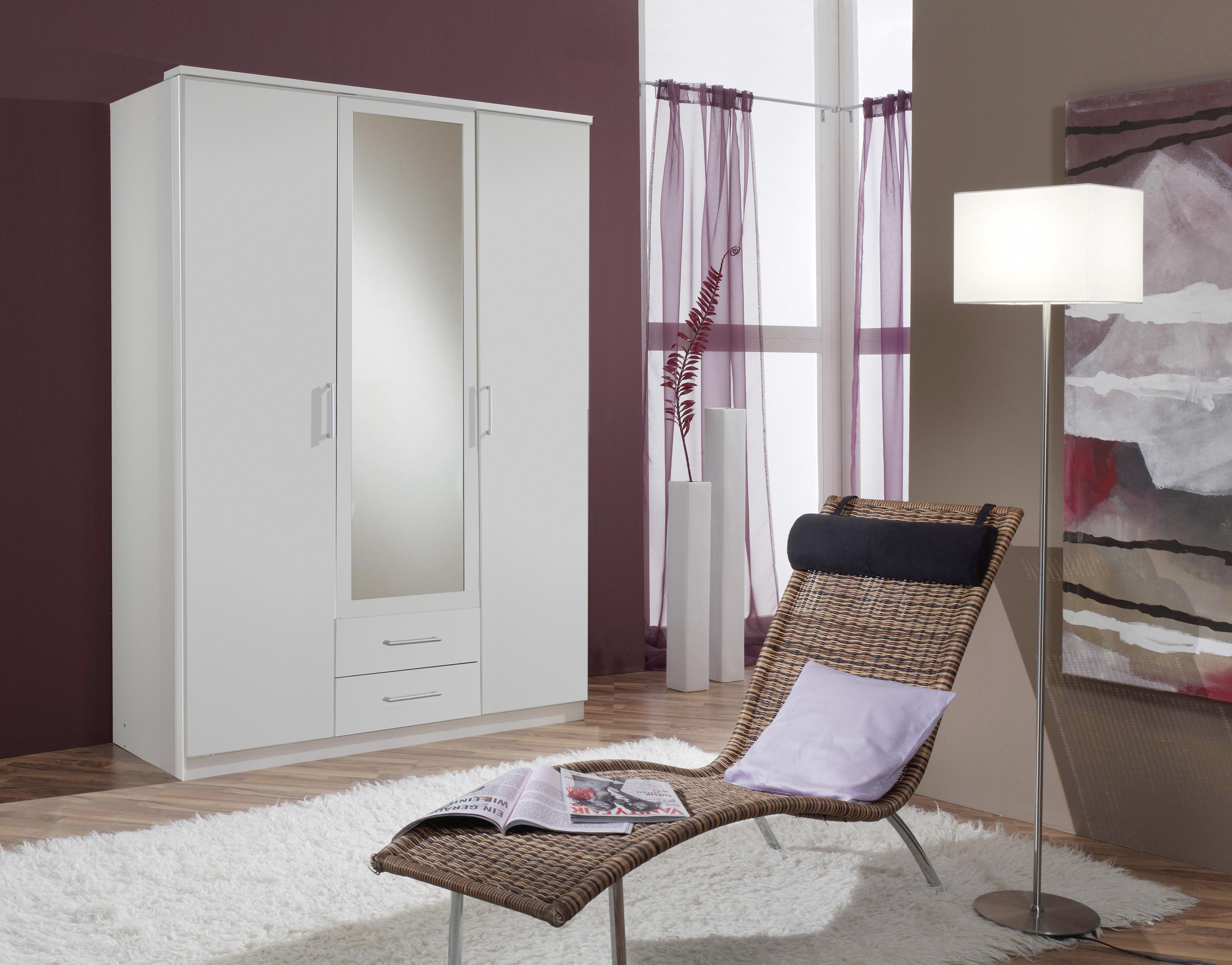 Šatní Skříň Osaka Šířka 135cm - bílá/barvy hliníku, Konvenční, kompozitní dřevo/plast (135/199/58cm) - MID.YOU