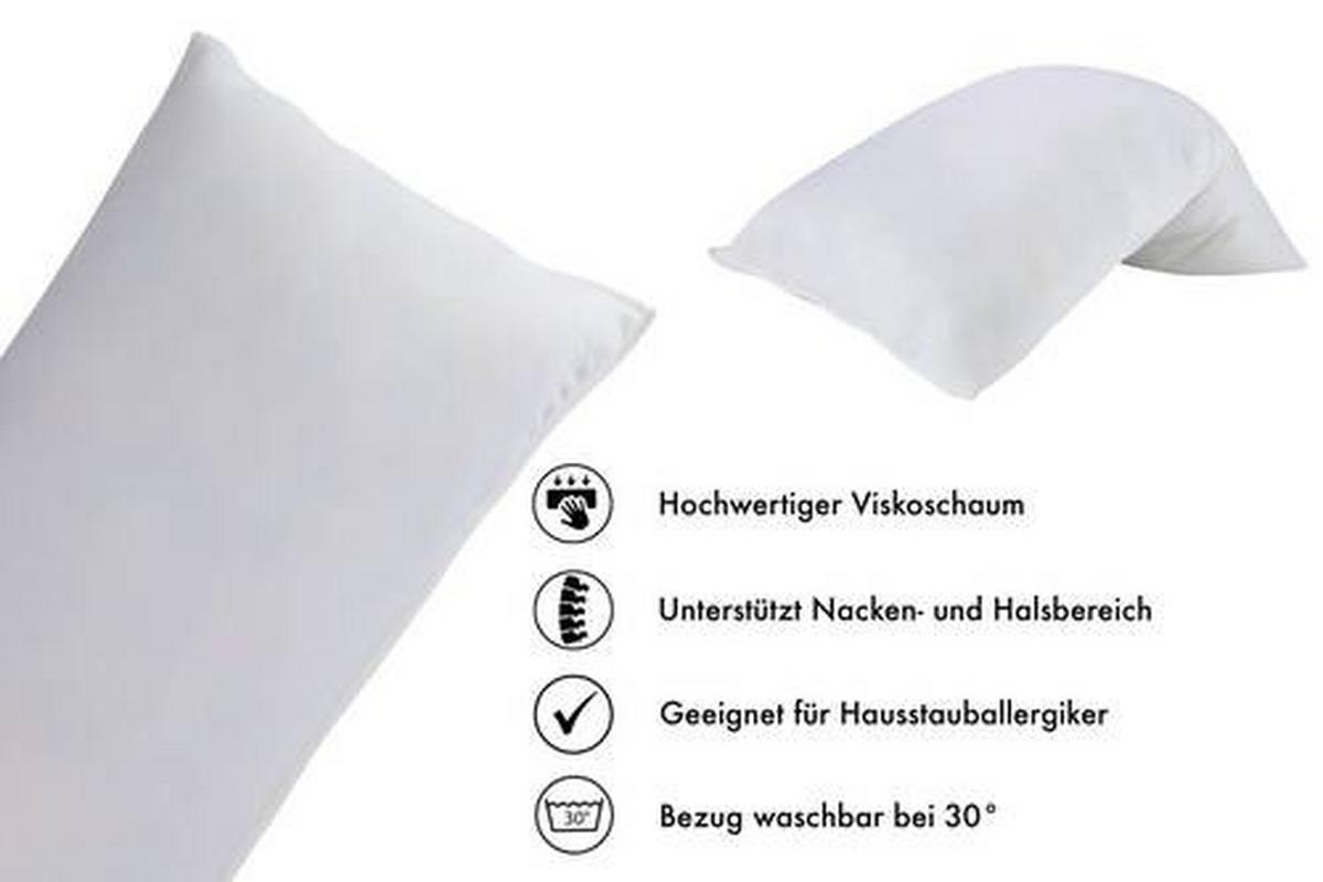 Nackenstützkissen Kissen Q 10 - Mx 60 - Weiß, Basics, Textil (35/75cm) - MID.YOU