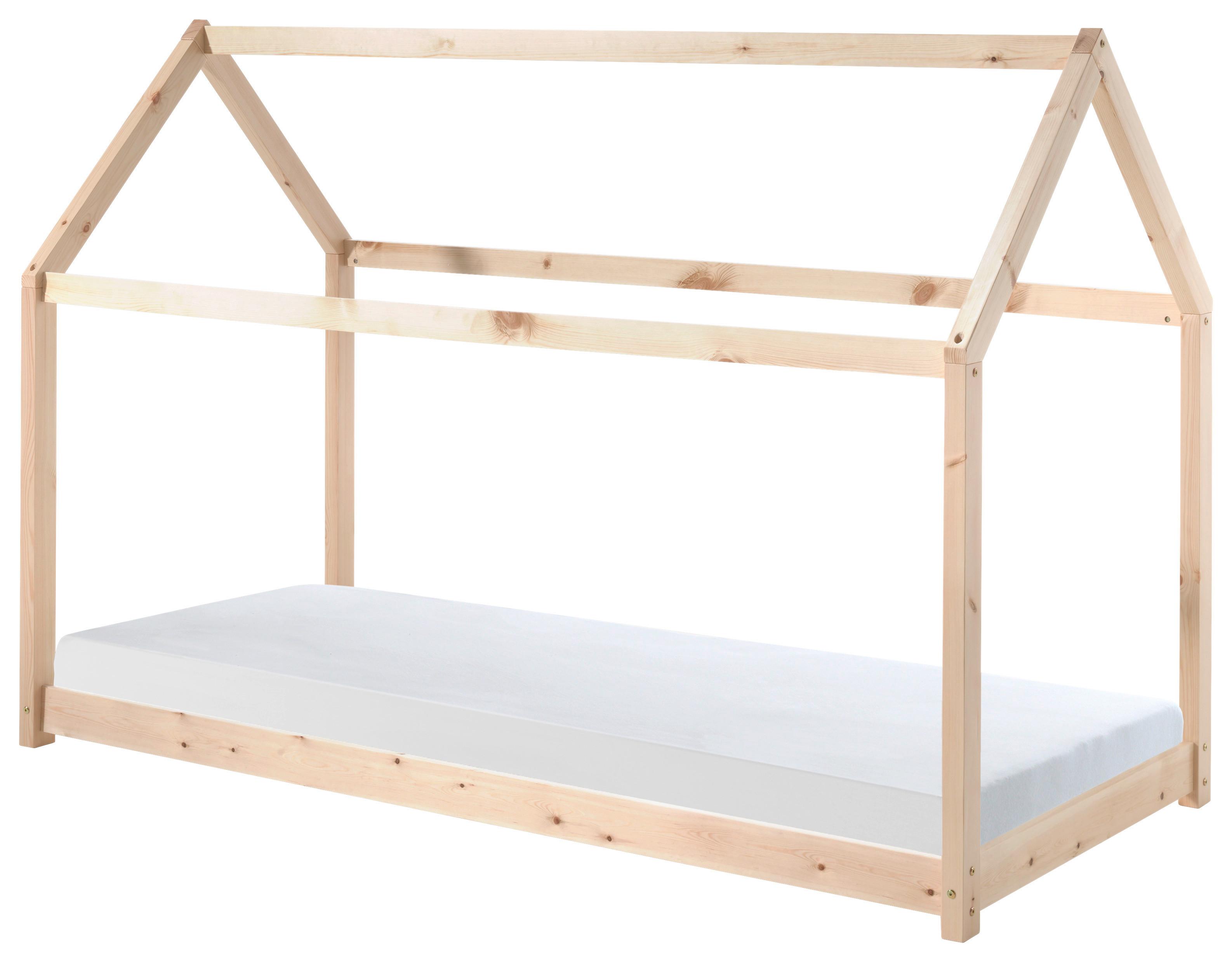 Hausbett Cabane 90x200 cm Kiefer Echtholz Natur - Kieferfarben, MODERN, Holz (90/200cm) - MID.YOU