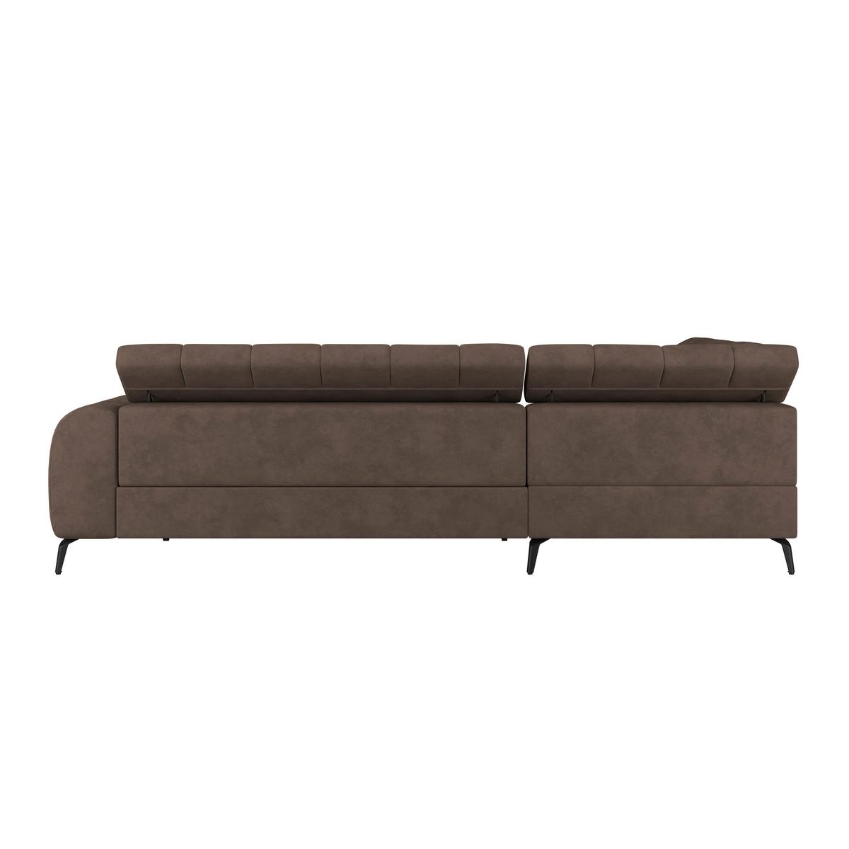Ecksofa Volf Links New Braun, S: 203x261 Cm - Schwarz/Braun, Trend, Kunststoff/Textil (203/261cm)