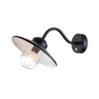 AUßENWANDLEUCHTE KLAMPENBORG-PIR-BK - Schwarz, Design, Glas/Metall (42/27.5/25.5cm) - Elstead Lighting
