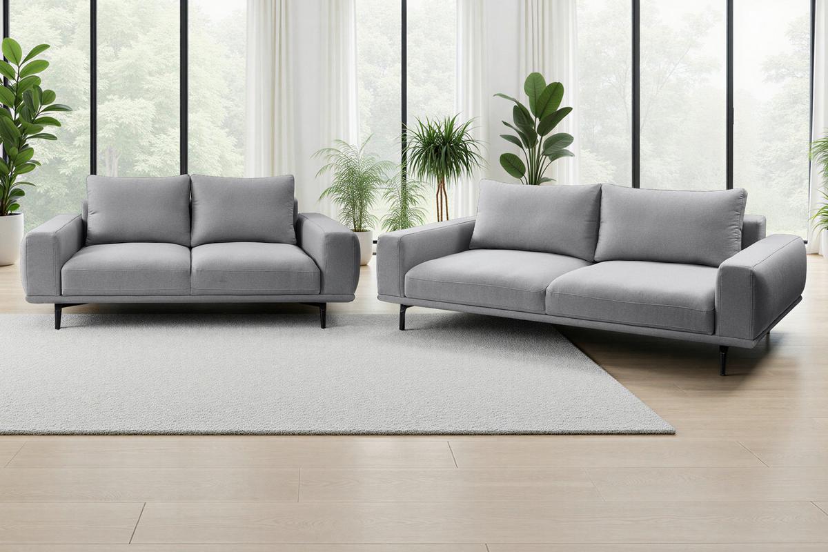 3-sitzer-sofa Selene Grau, B: 242 Cm - Schwarz/Grau, MODERN, Textil (242/89/115cm) - MID.YOU