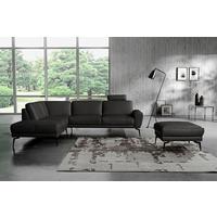 Ecksofa Spring, Schwarz S: 250x273 cm - Schwarz, Design, Leder (250/273cm) - Livetastic