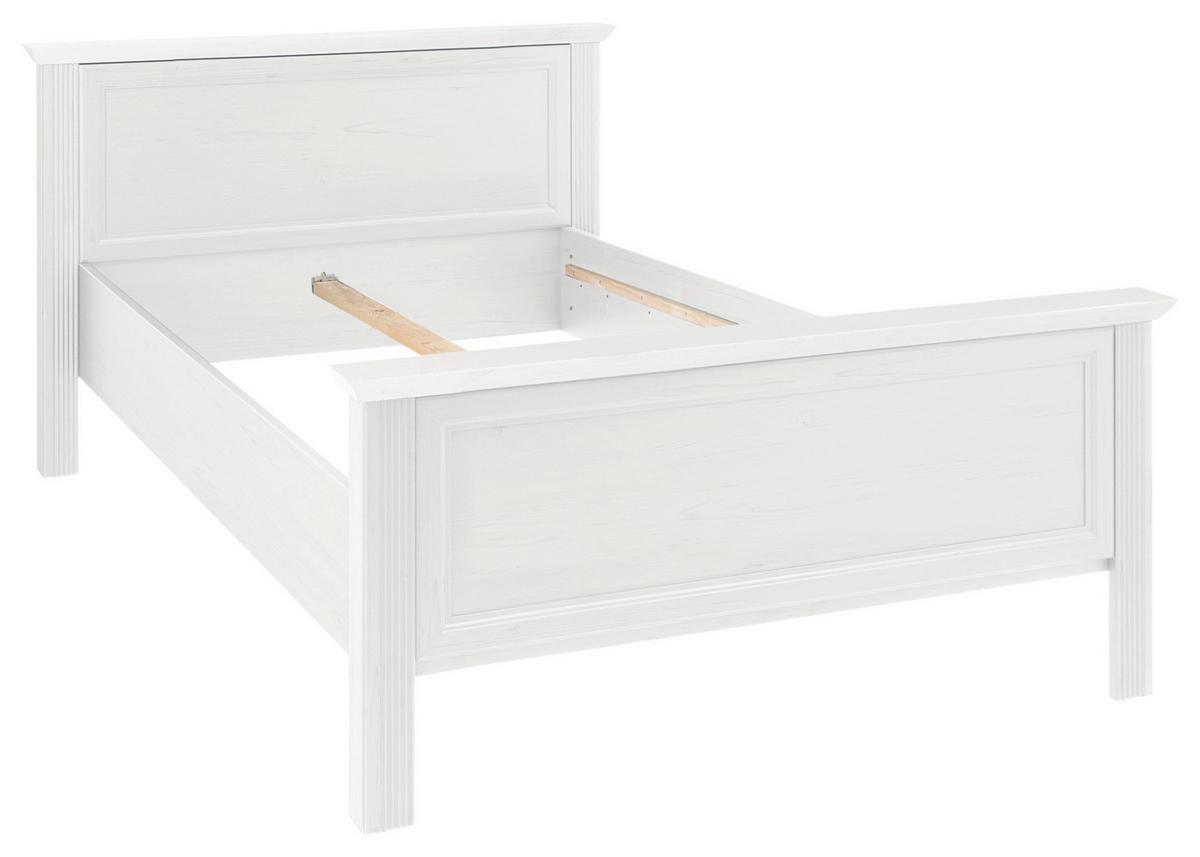 Postel bílá, 120/200cm - bílá/černá, Romantický / Rustikální, kompozitní dřevo/plast (120/200cm) - Zandiara