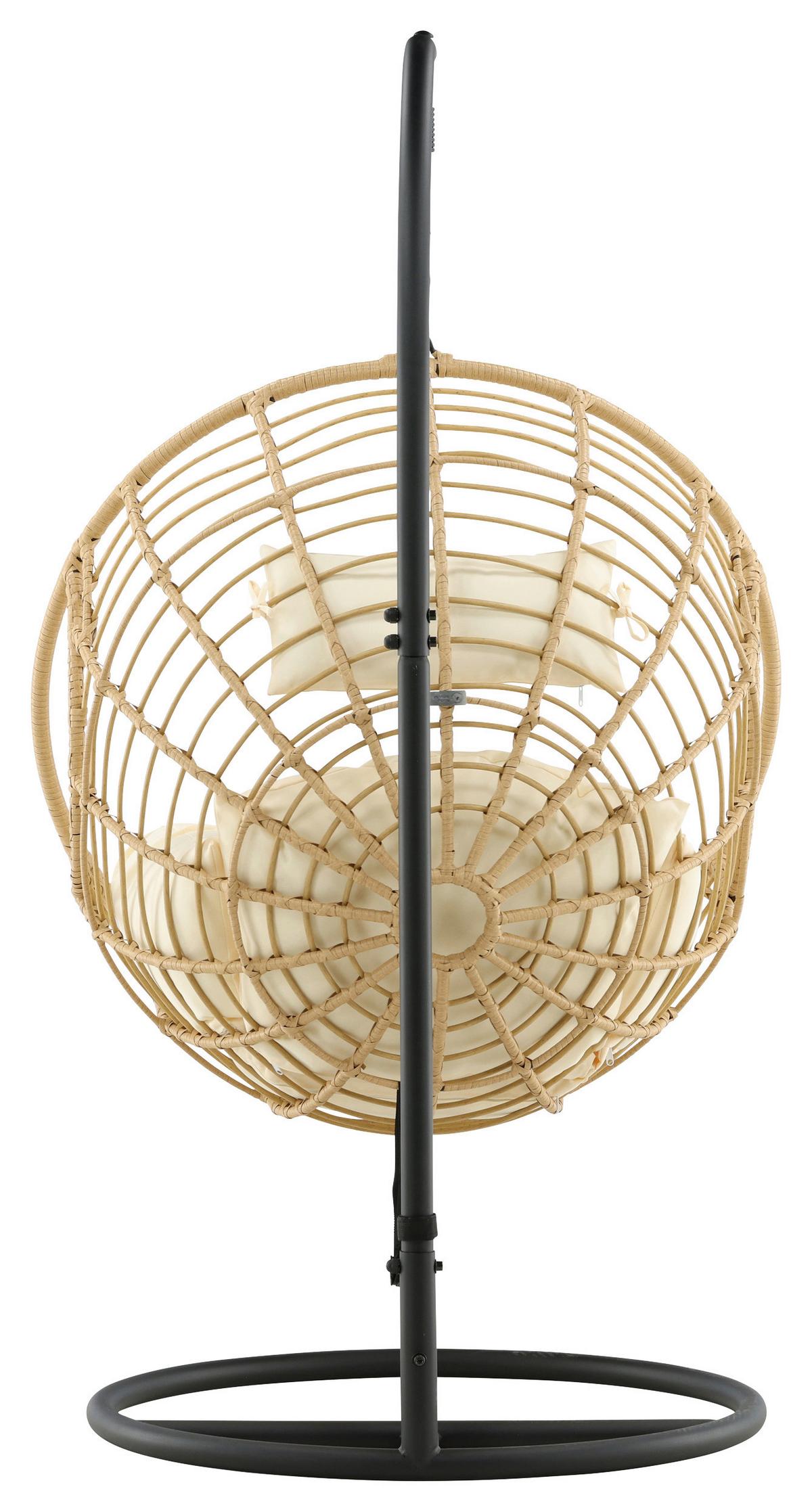 Hängesessel Mit Gestell Viga Mit Sitz- Und Rückenkissen - KONVENTIONELL, Holz (105/186/160cm) - Gardenson