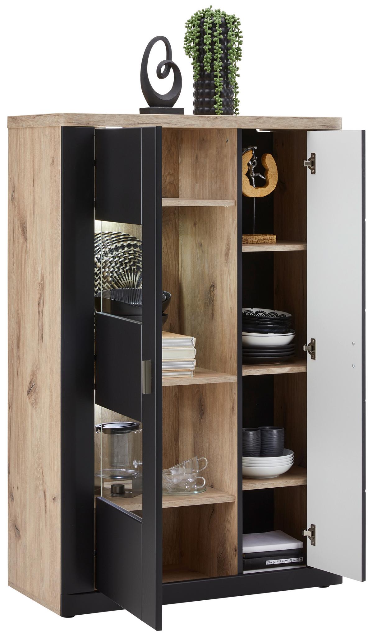 VITRÍNA GAME - Moderní, kompozitní dřevo (91/140/41cm)