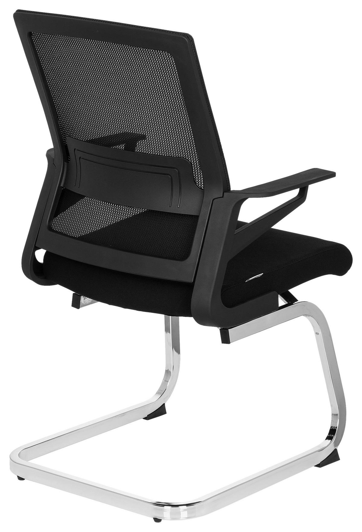 Besucherstuhl Inventor V Schwarz - Chromfarben/Schwarz, MODERN, Kunststoff/Textil (59/95/54cm) - MID.YOU