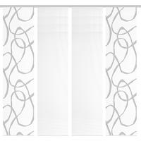 Flächenvorhang Ophelia 4er Set - Grau Hochglanz/Weiß, KONVENTIONELL, Textil (60/260cm)