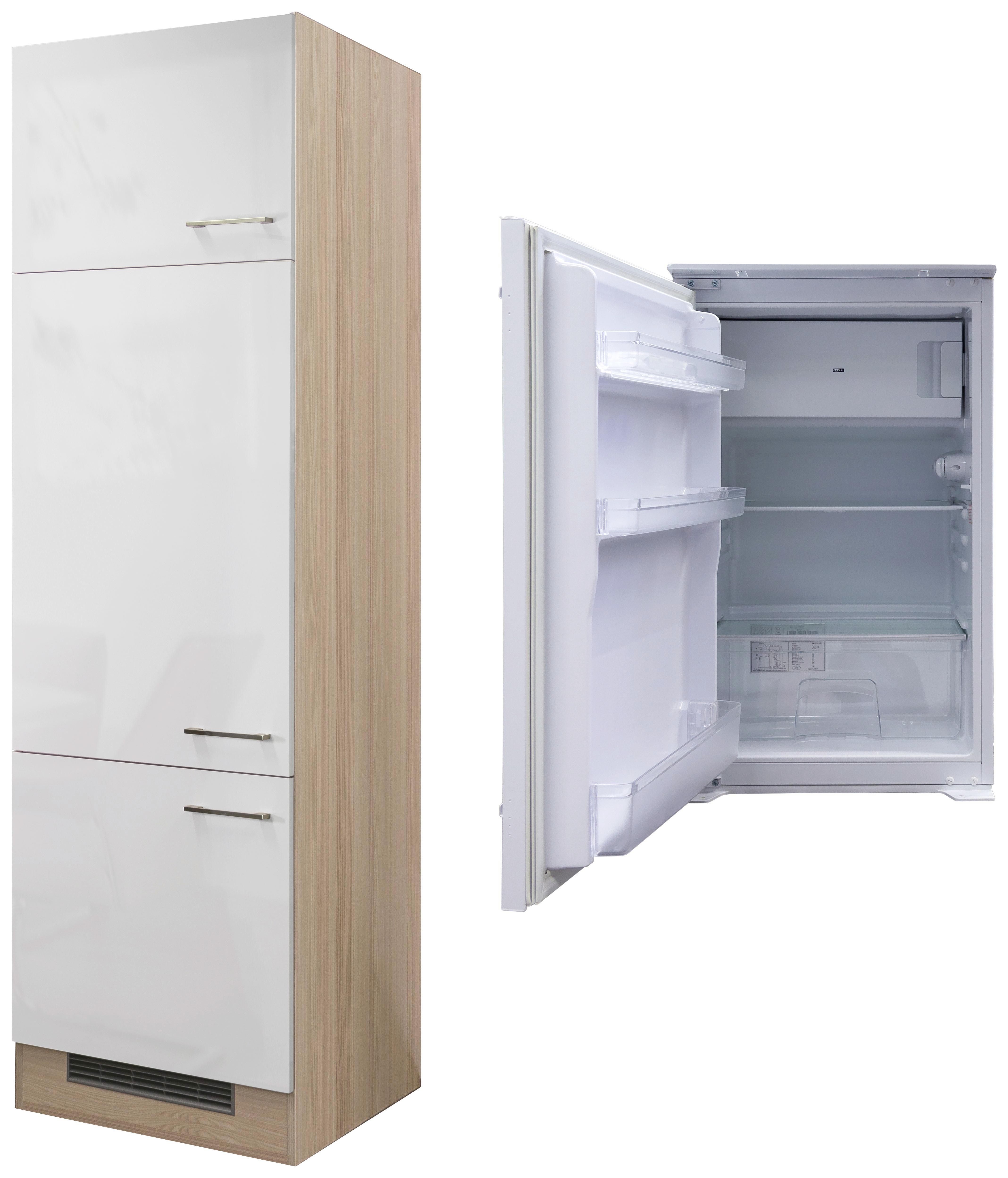 Geräteumbauschrank Abaco 60 cm Perlmutt - Edelstahlfarben/Perlmutt, MODERN, Holzwerkstoff (60/200/57cm)