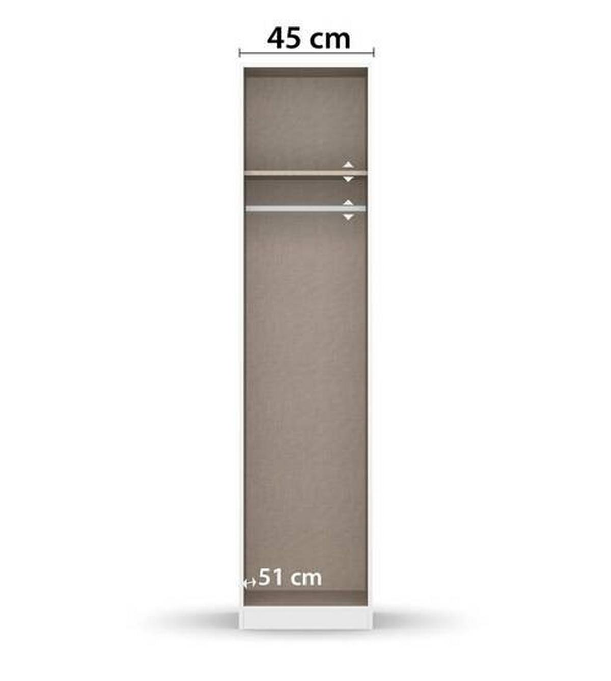 Drehtürenschrank 47 cm Berlin Eiche Dekor/Weiß - Weiß Hochglanz/Eiche Artisan, MODERN, Holzwerkstoff (47/210/54cm) - Rauch Möbel
