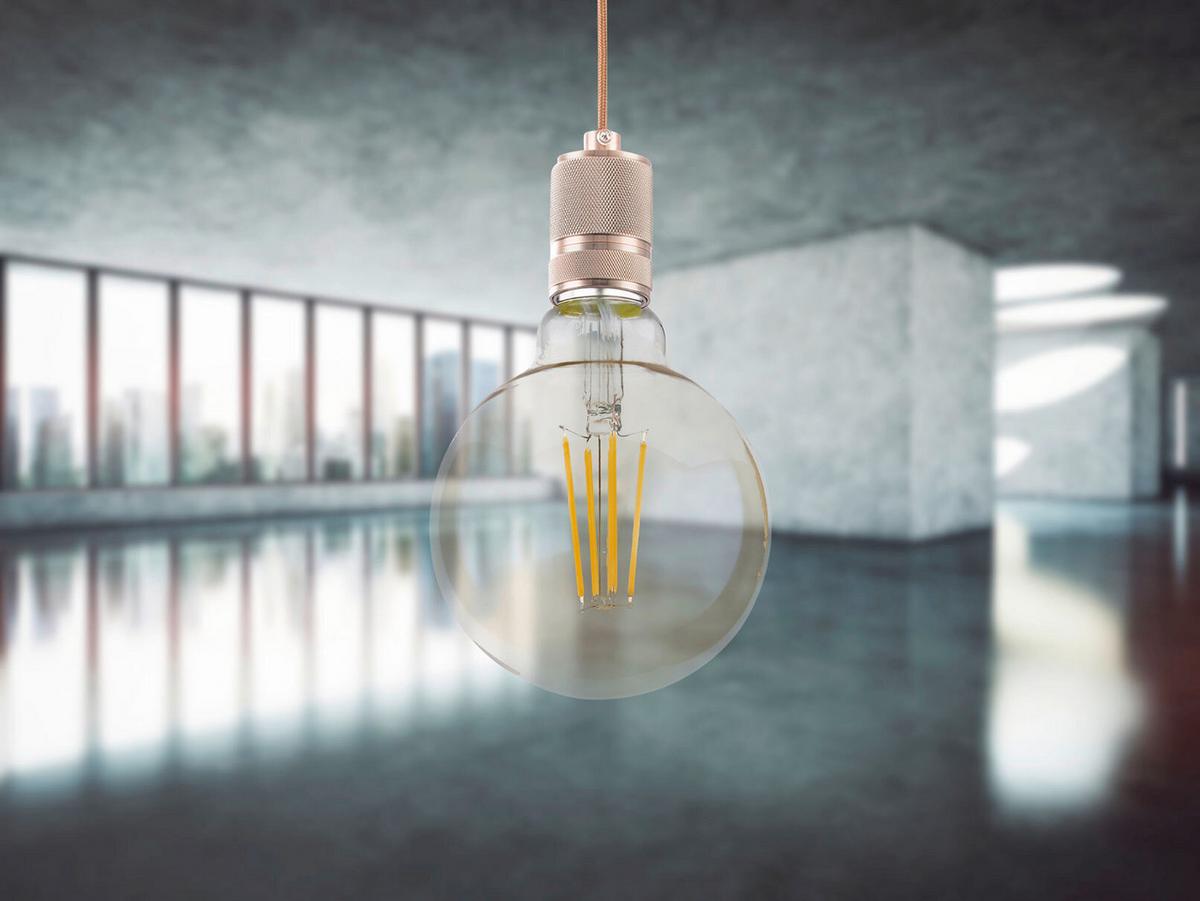 LED žárovka 7 Watt, E27 - kov/sklo (9,5/14cm) - Globo