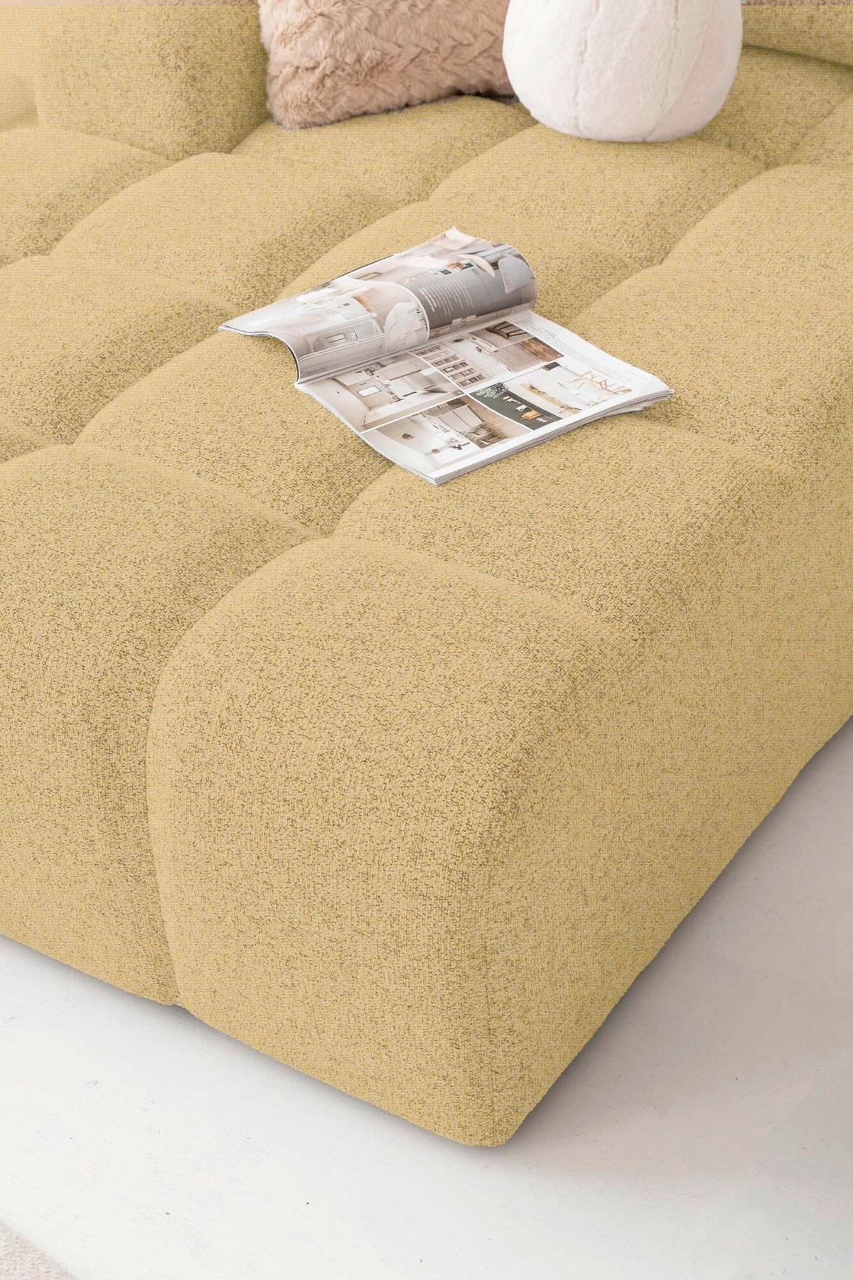 Wohnlandschaft Lulu Gelb U: 184x333x213cm - Gelb/Schwarz, Design, Textil (184/333/213cm) - MID.YOU