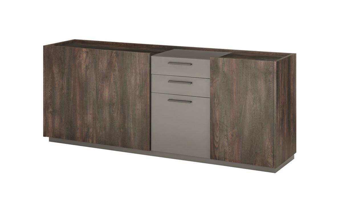 Sideboard Largo Anthrazit/Eichefarben B: 200cm - Eichefarben/Anthrazit, Design, Holzwerkstoff (200/80/45cm) - MID.YOU