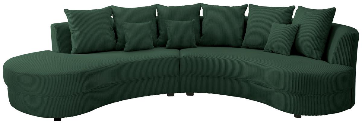 Wohnlandschaft Dunkelgrün S: 300x160 cm - Dunkelgrün/Schwarz, Design, Textil (300/160cm) - Livetastic