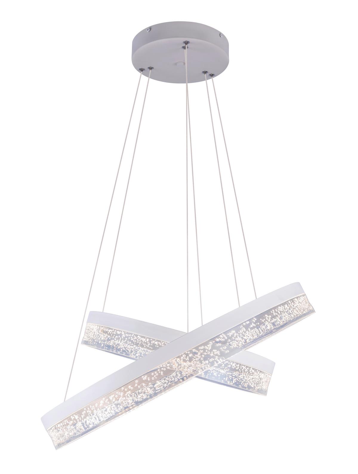Led-hängeleuchte 68225-60 Smitty - Transparent/Weiß, Basics, Kunststoff/Metall (60/120cm) - Globo