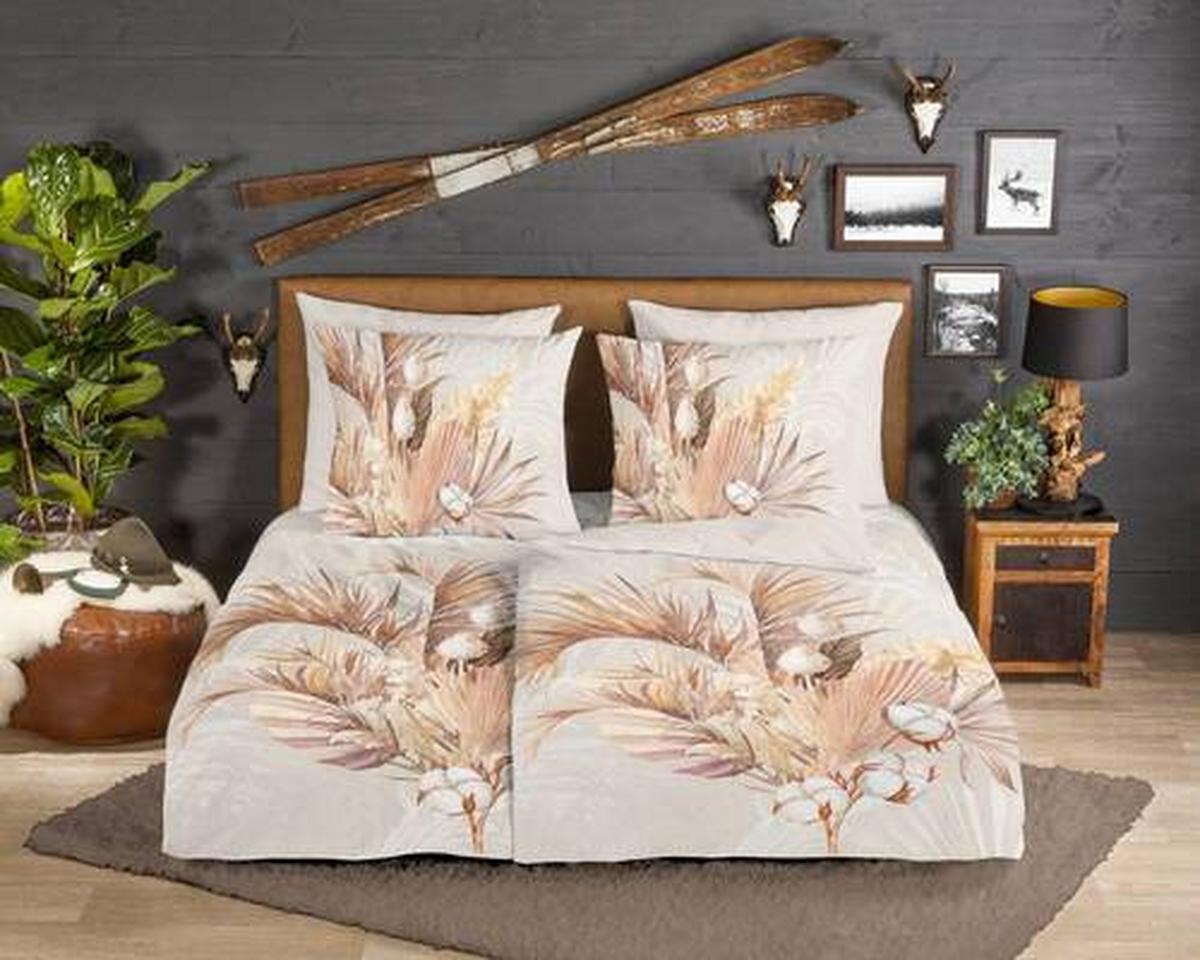 Wendebettwäsche Gia Braun Beige 155x220 cm - Beige/Braun, Natur, Textil (155/220cm)