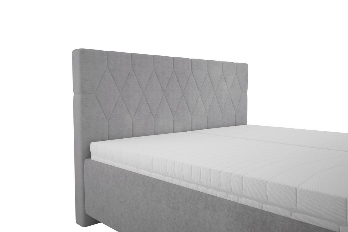 Čalúnená posteľ FERAMA 160x200 cm, sivá - čierna/sivá, Modern, drevo/textil (160/200cm)