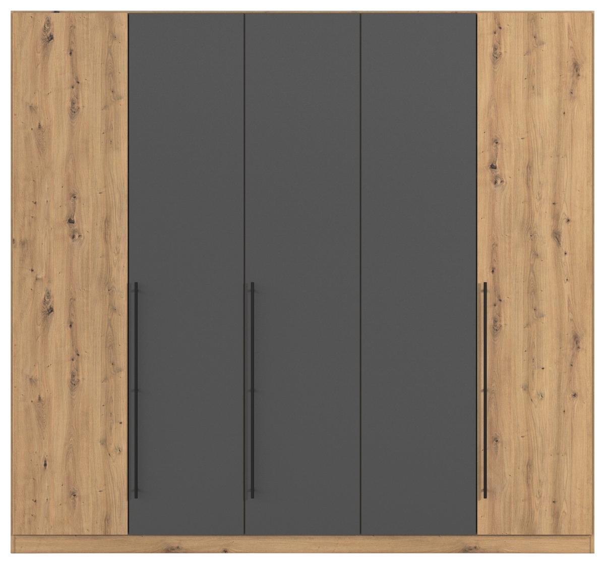 Kleiderschrank Safari B: 226 cm - Eiche Artisan/Grau, KONVENTIONELL, Holzwerkstoff (226/229/54cm)