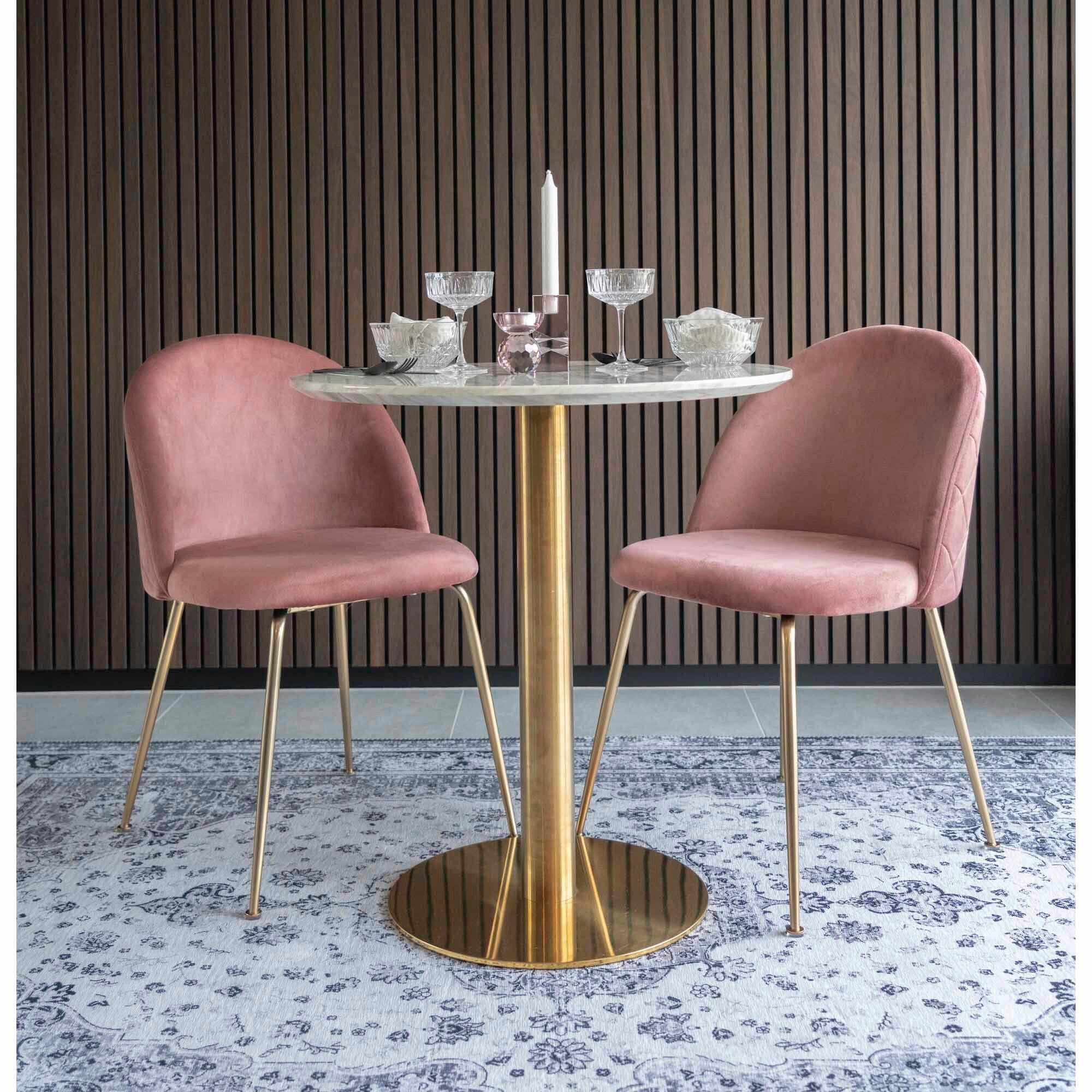 Esstisch Bolzano Grauweiß B: 70 Cm - Messingfarben/Grauweiß, MODERN, Holzwerkstoff/Metall (70/70/75cm) - MID.YOU