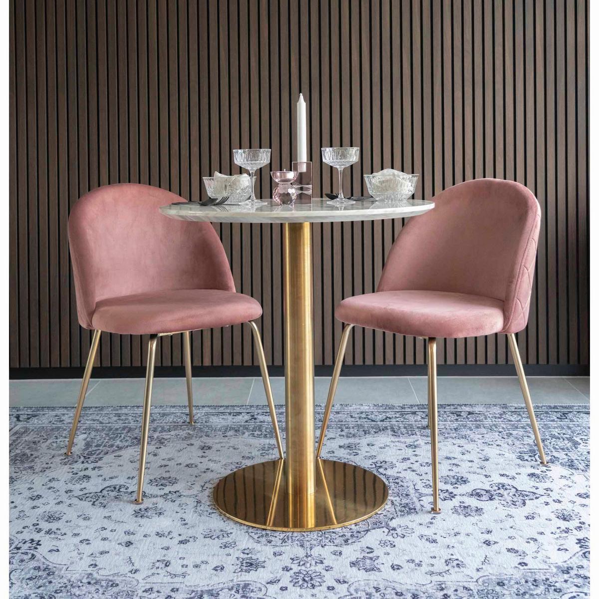 Esstisch Bolzano Grauweiß B: 70 cm - Messingfarben/Grauweiß, MODERN, Holzwerkstoff/Metall (70/70/75cm) - MID.YOU